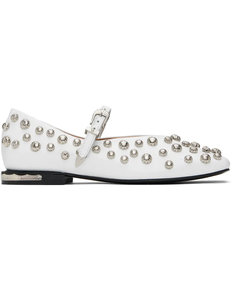 Toga White Polido Ballerina Flats Aj1374