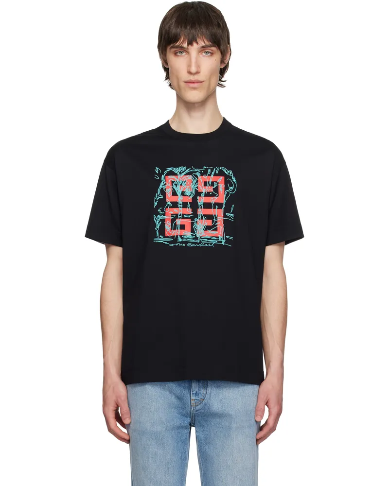 Givenchy Black 4G Regular Fit T-shirt 001-black