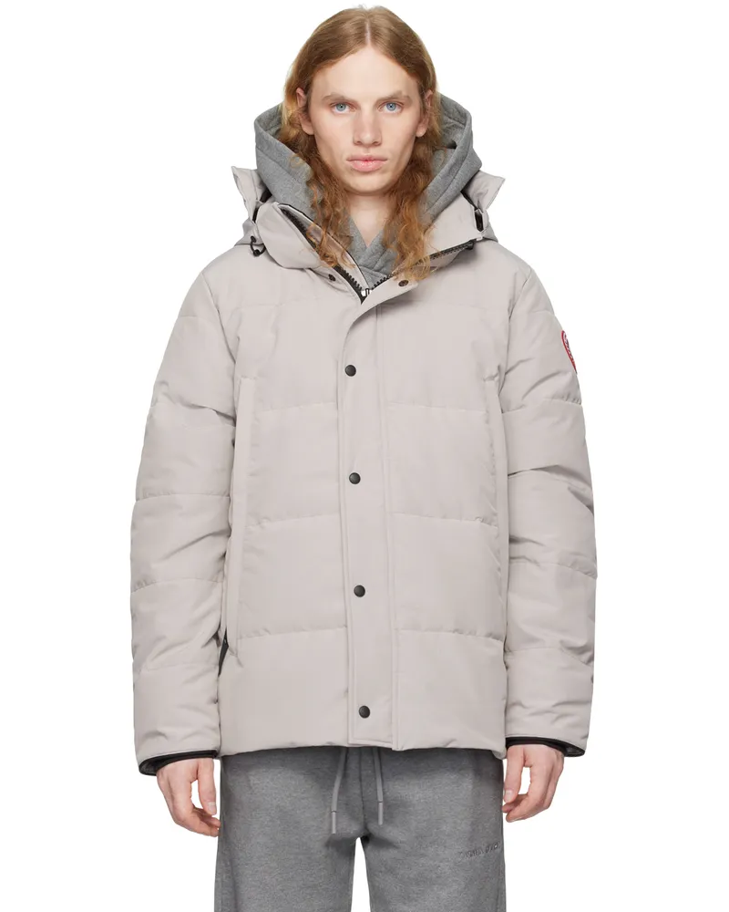 Canada Goose Gray Wyndham Down Jacket Limestone