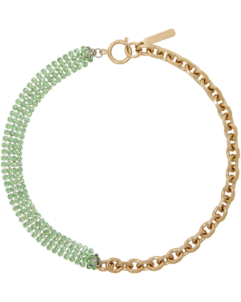 Justine Clenquet SSENSE Exclusive Gold & Green Shanon Choker Gold