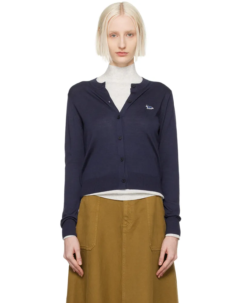 Kitsuné Navy Baby Fox Patch Regular Cardigan P492