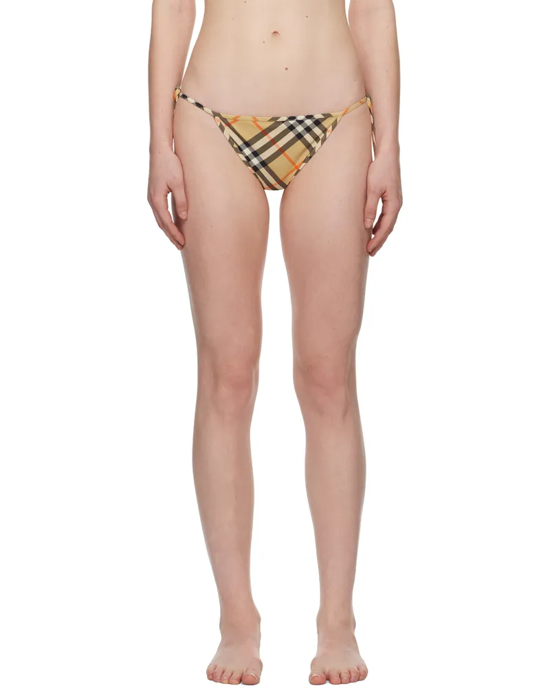 Burberry Beige Check Bikini Bottom Sand