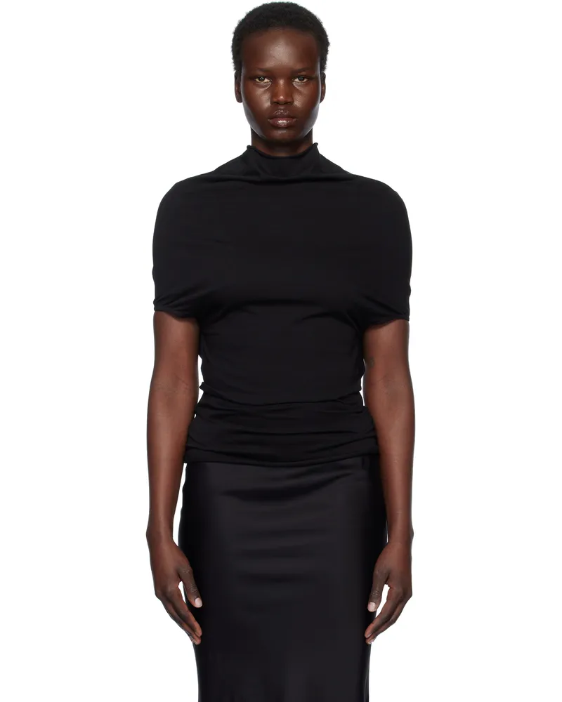 Rick Owens Black Hollywood Jersey Shroud T-shirt 09