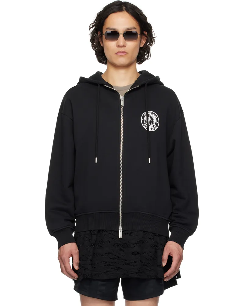 Han Kjøbenhavn Black 'Officer' Printed Hoodie Anthracite