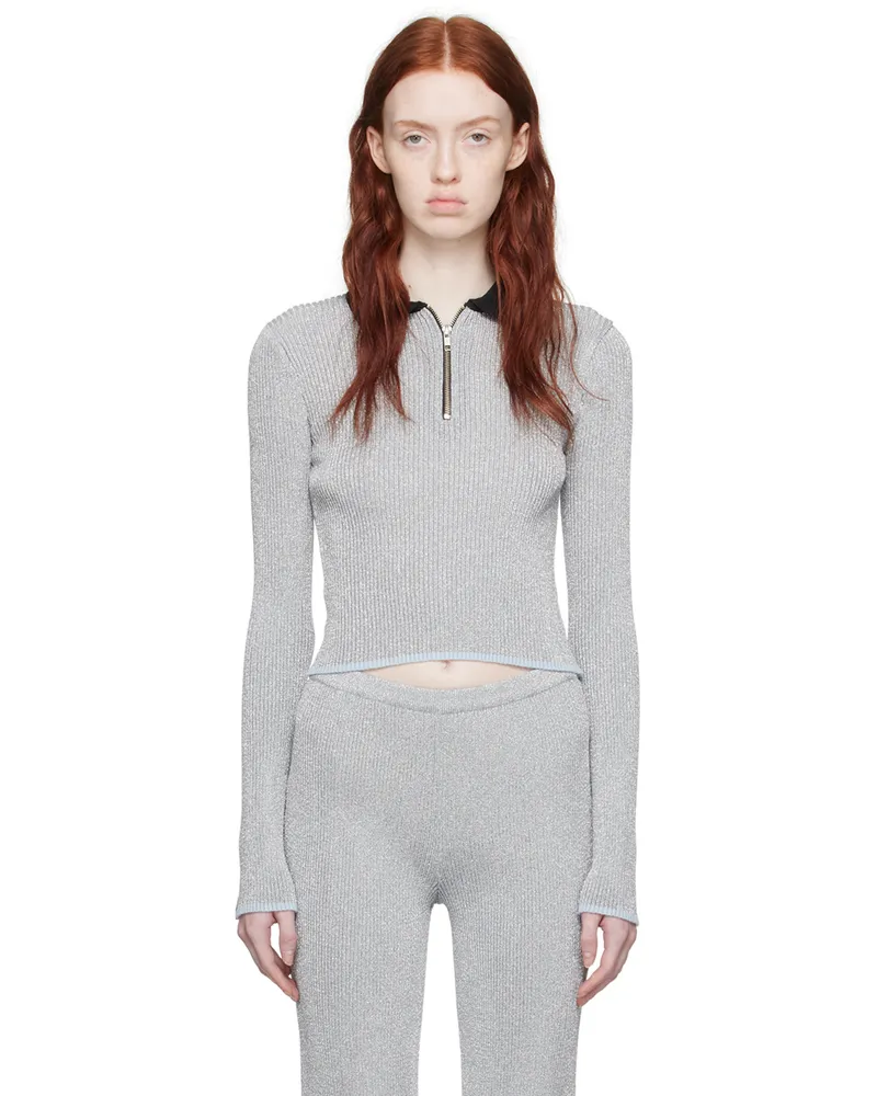 pushBUTTON Silver Fitted Polo Silver