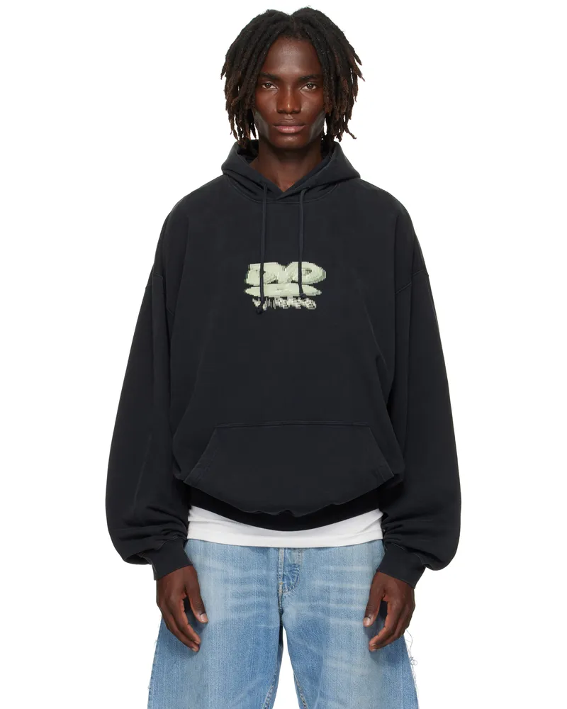 VETEMENTS Black 'DVD' Oversized Hoodie Black