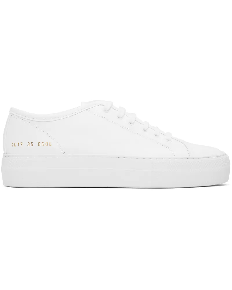 Common Projects White Tournament Low Super Sneakers 0506