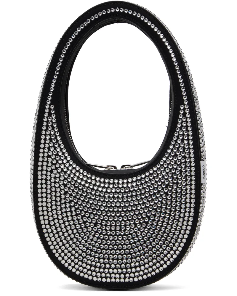 COPERNI Black Crystal Embellished Mini Swipe Bag Black