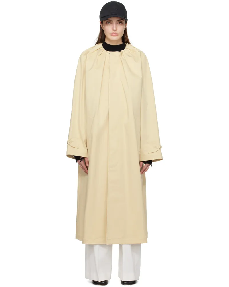 Maison Margiela Yellow Gathered Neck Trench Coat 107