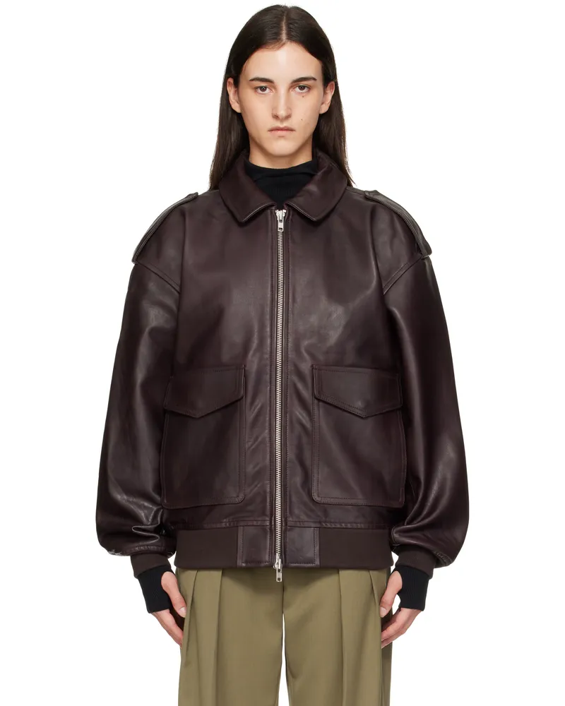 FRANKIE Shop Purple Viper Leather Jacket Dark