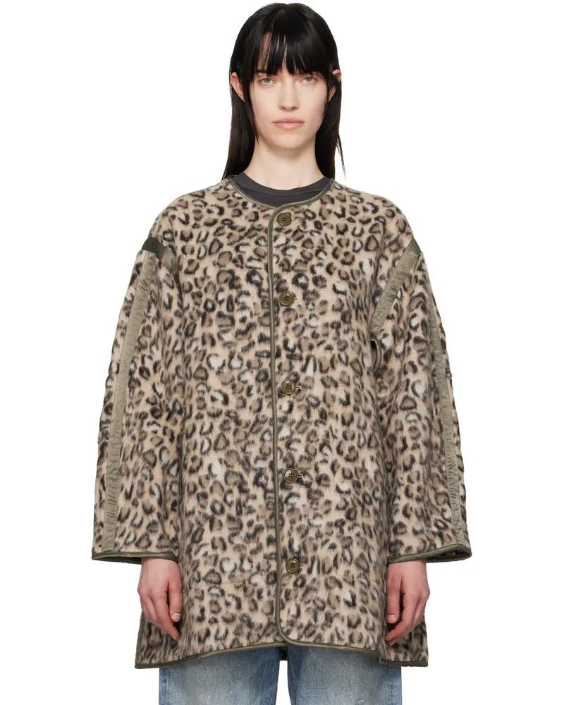 R13 Beige Taped Liner Coat Wooly