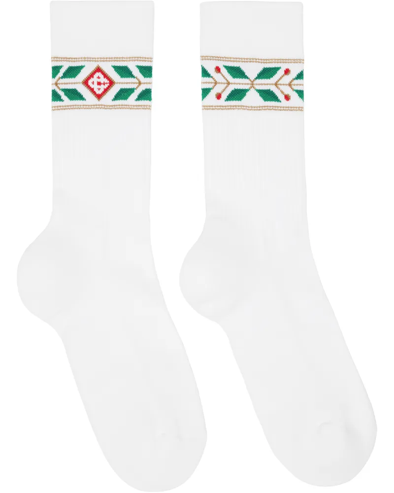 Casablanca Paris White Laurel Sport Socks Laurel