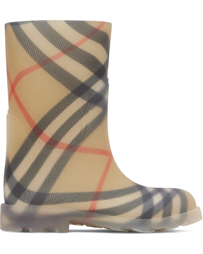 Burberry Kids Beige Check Rubber Marsh High Boots Sand