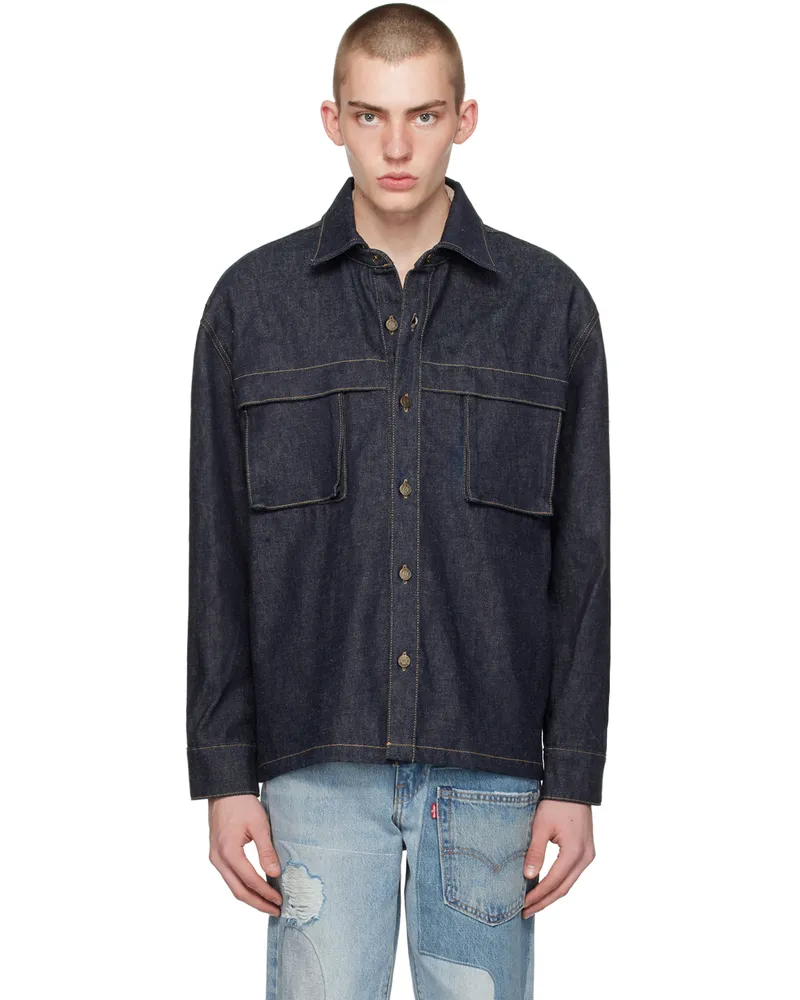 Guess Indigo Utility Denim Shirt Gurw