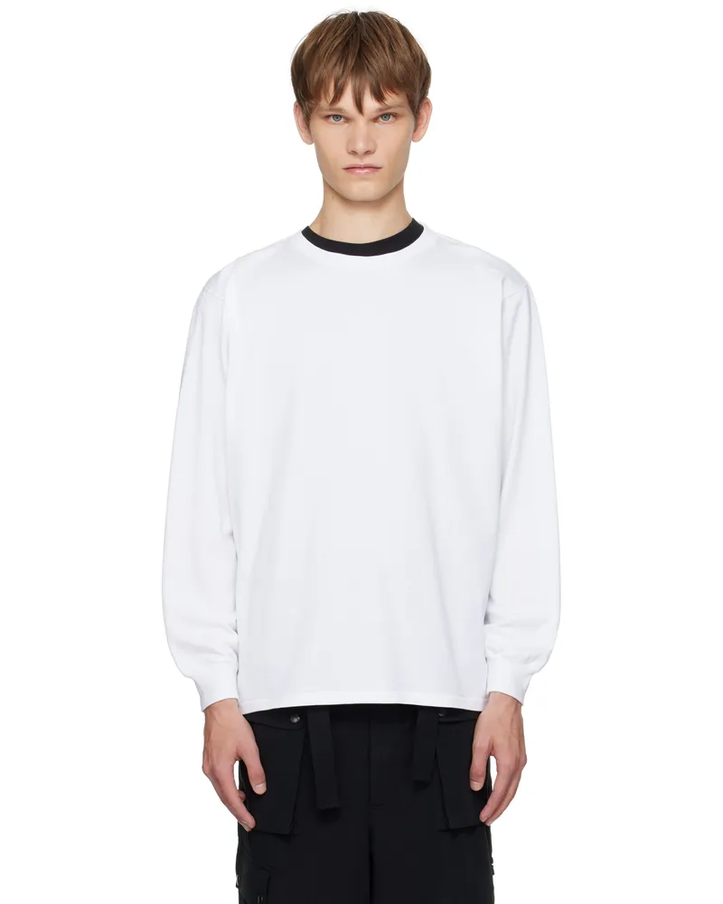 AURALEE White Luster Plaiting L/S T-shirt White