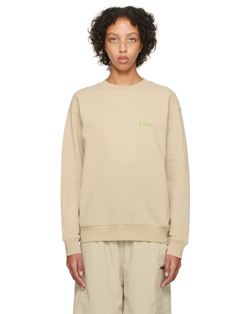 Dime Beige Embroidered Sweatshirt Sand