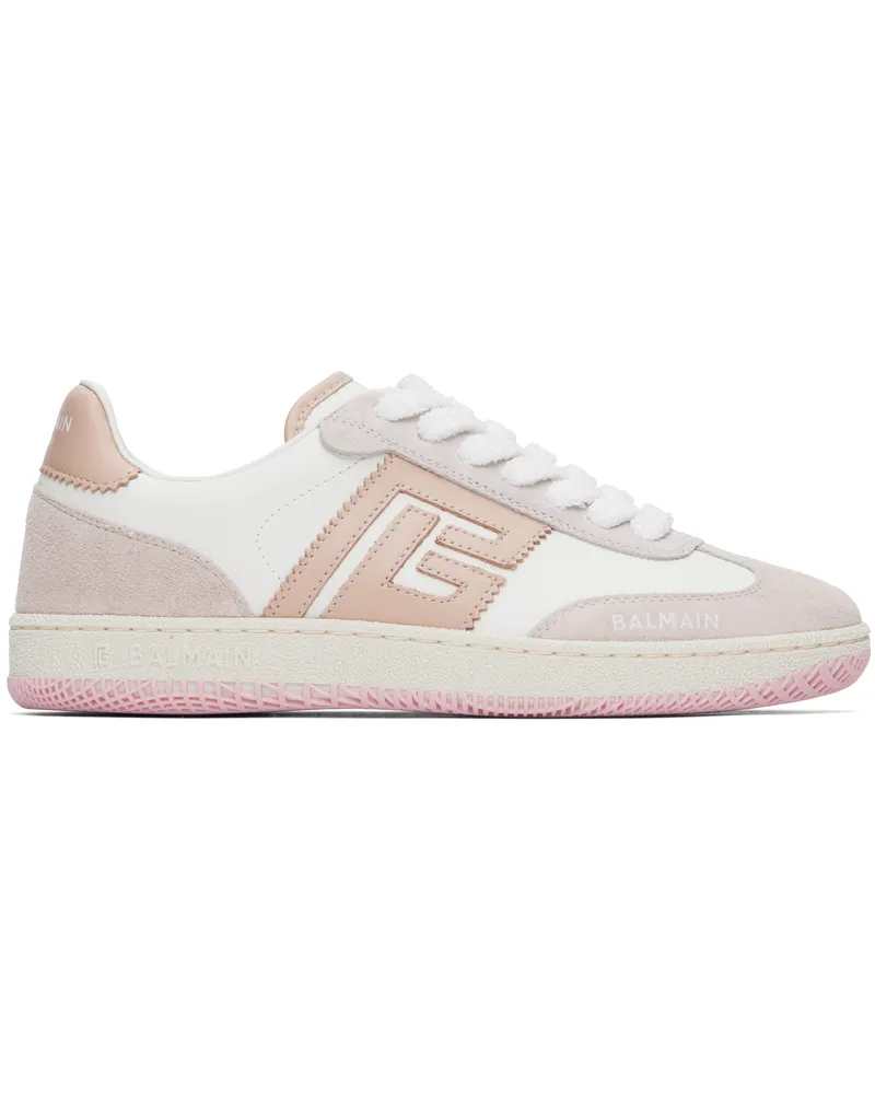 Balmain White & Pink Swan Sneakers 1ce