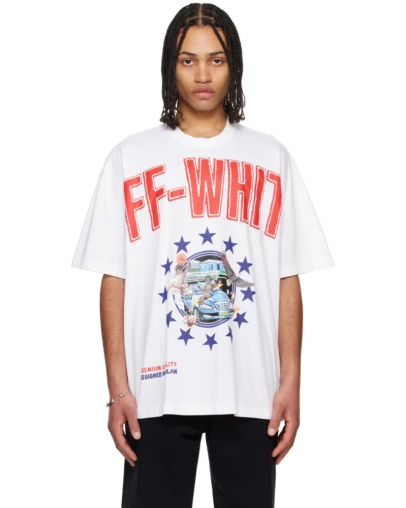 OFF-WHITE White Fresco Star T-shirt White