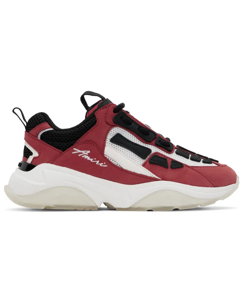 Amiri Kids White & Burgundy Bone Runner Sneakers Varsity