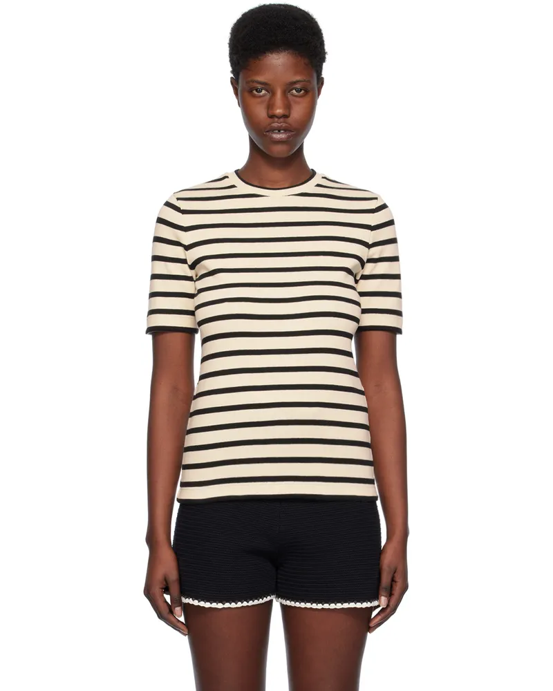Jil Sander Off-White & Black Stripe T-Shirt 080