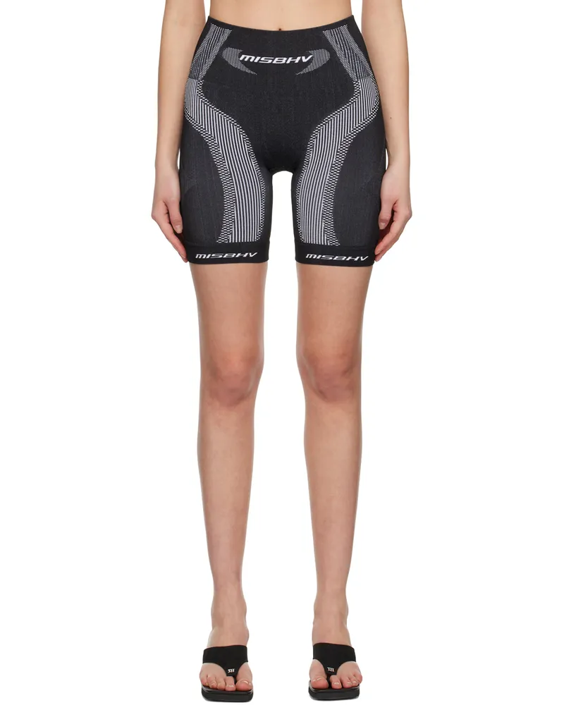MISBHV Black & White Active Sport Shorts Black