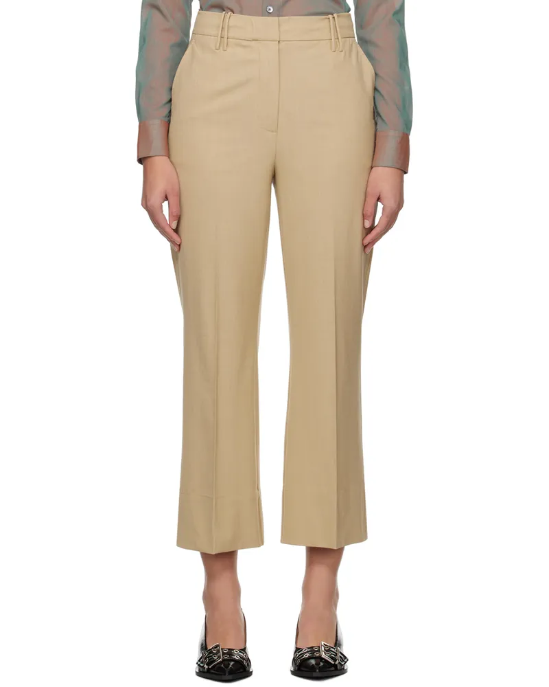 Ganni Beige Cropped Trousers 883