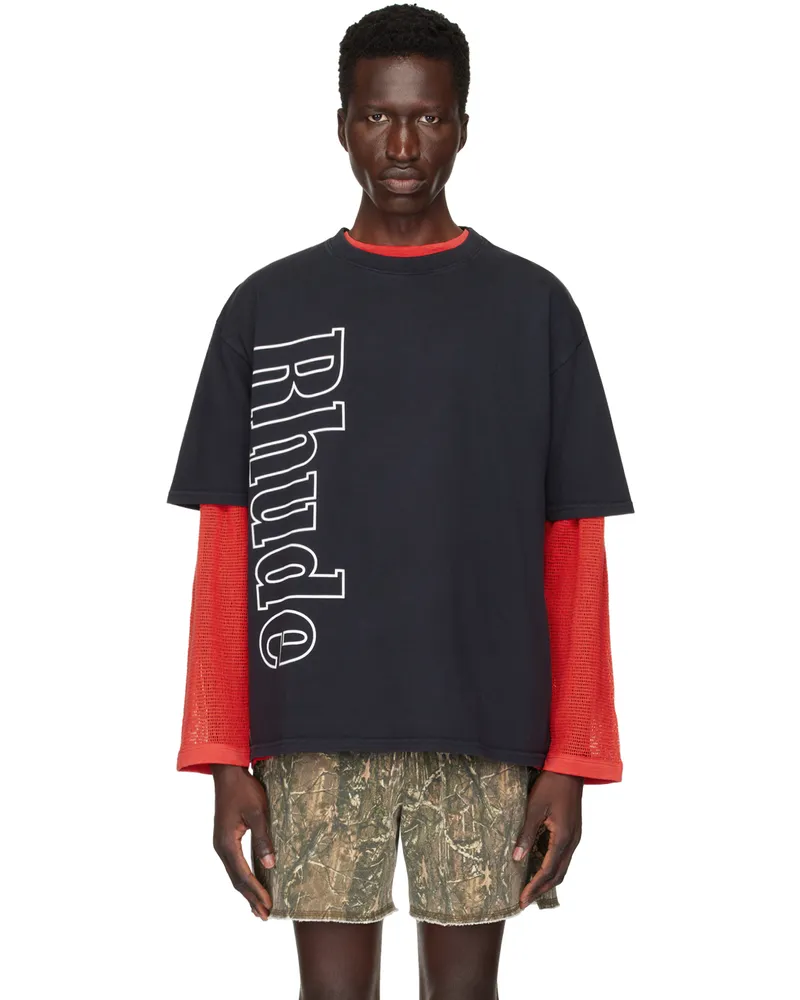 RHUDE SSENSE Exclusive Black Side Logo T-Shirt Vtg