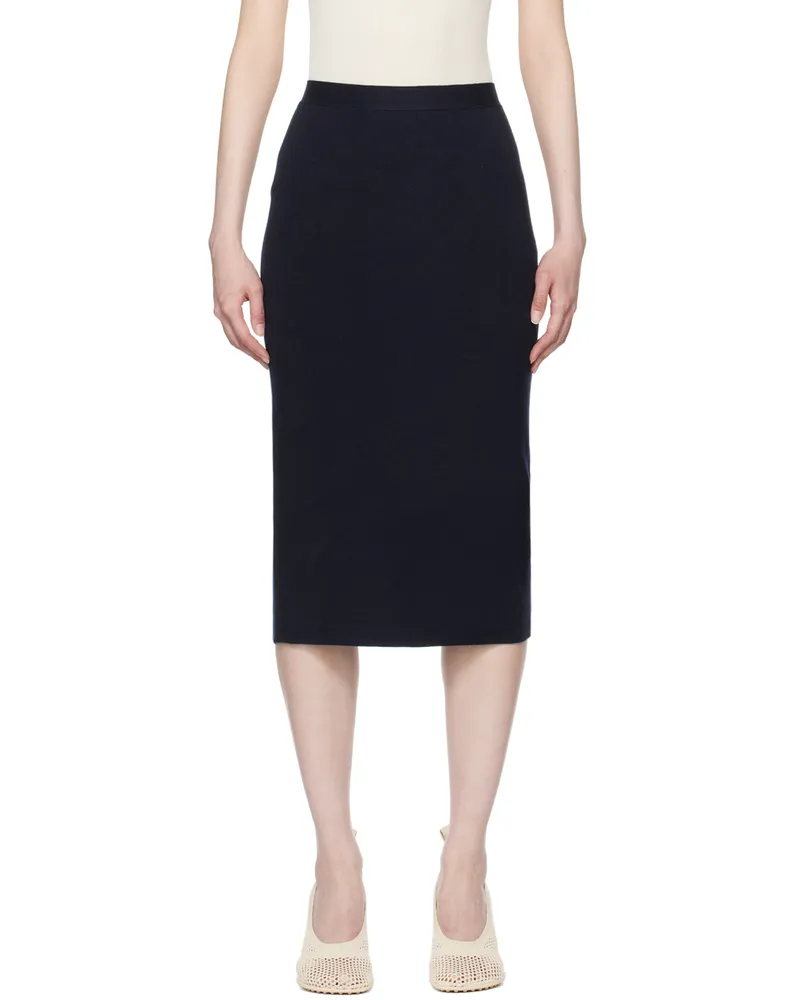 Bottega Veneta Navy Light Midi Skirt 4121
