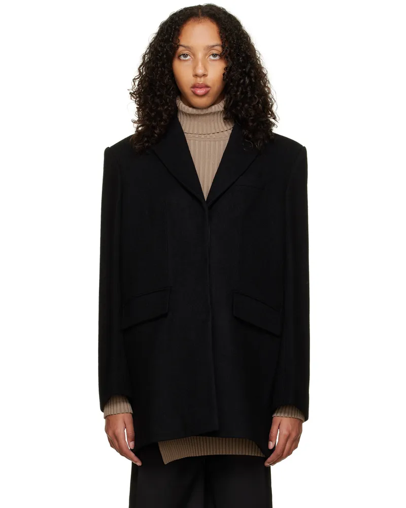 Olēnich Black Notched Coat Black