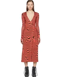 Marine Serre SSENSE Exclusive Red Viscose Robe Brown