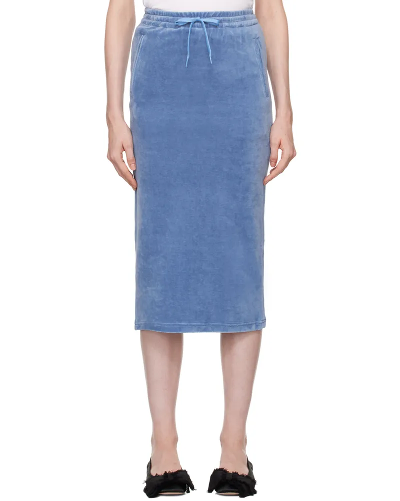 pushBUTTON Blue H-Line Midi Skirt Blue