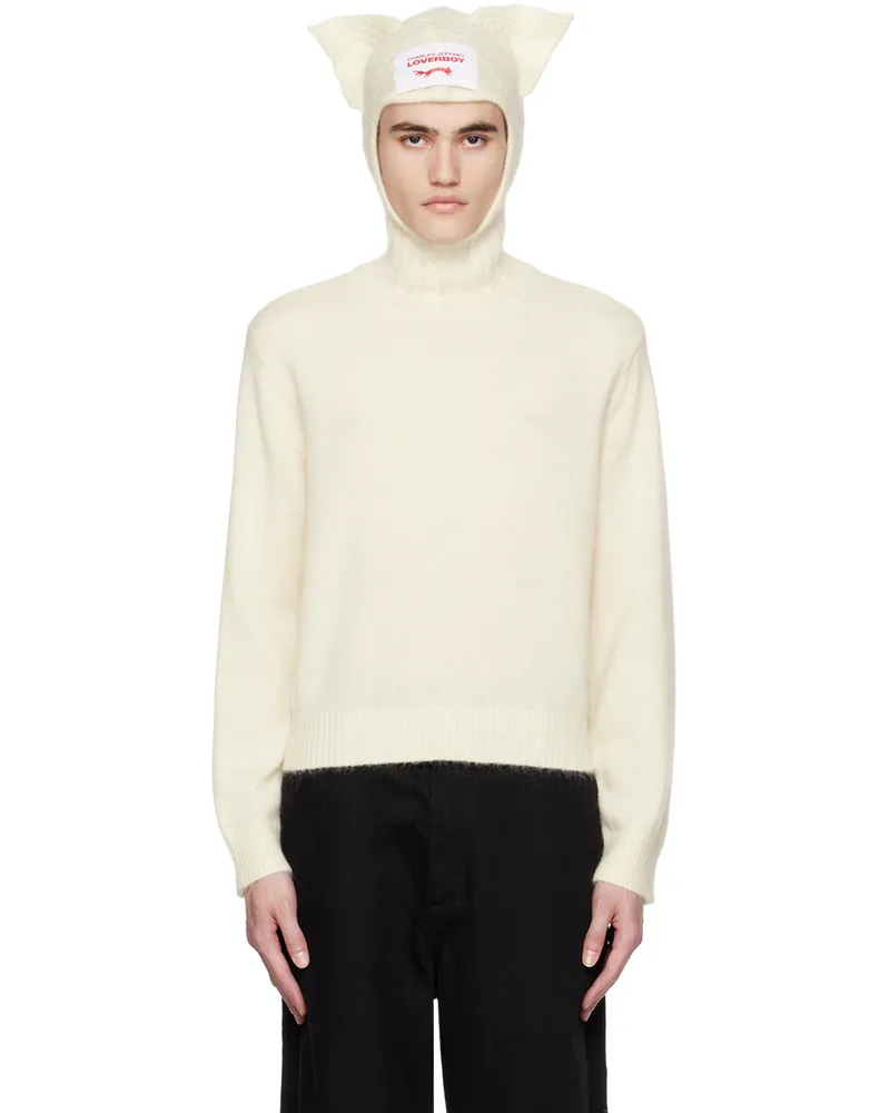 Charles Jeffrey Loverboy Off-White Ears Balaclava Sweater Ecru