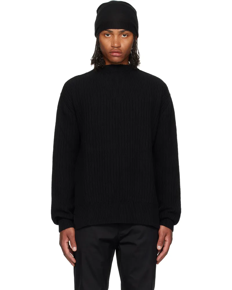 Rick Owens Black Concordians Fisherman Round Neck Sweater 09