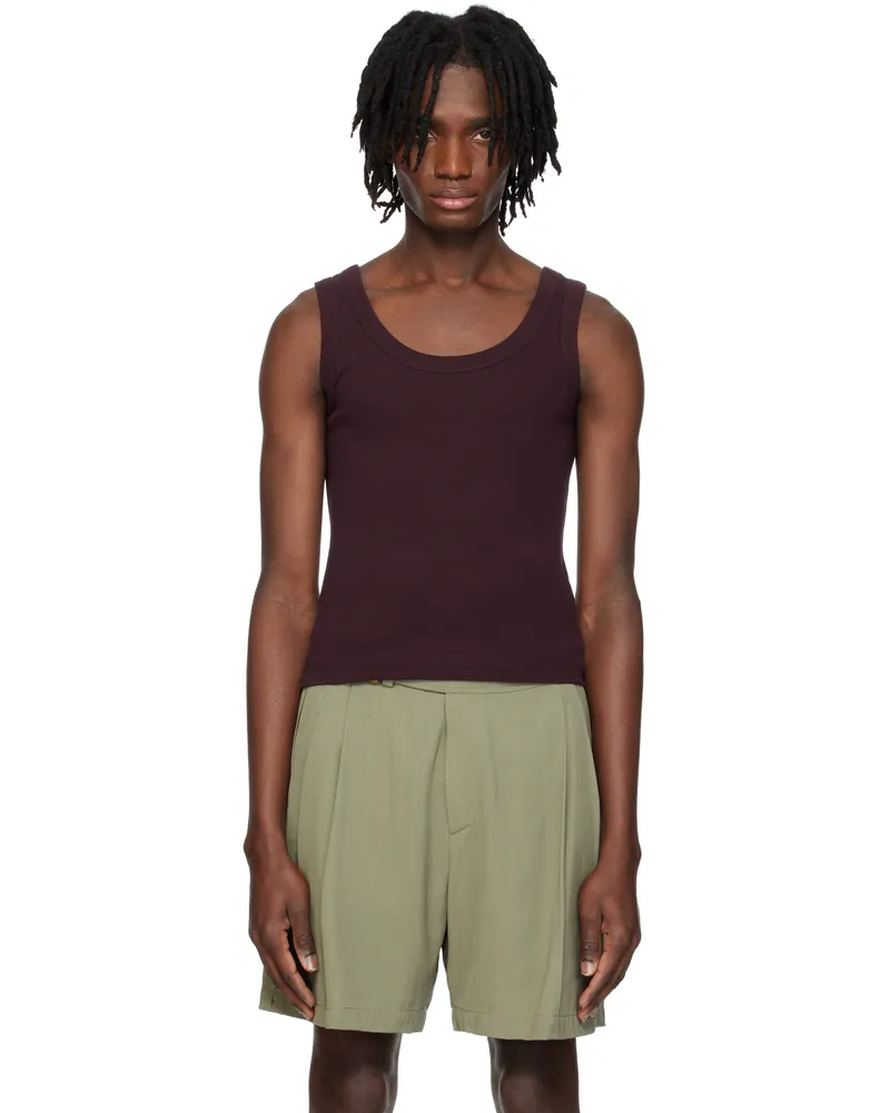 RECTO Burgundy Scoop Neck Jersey Tank Top Pl