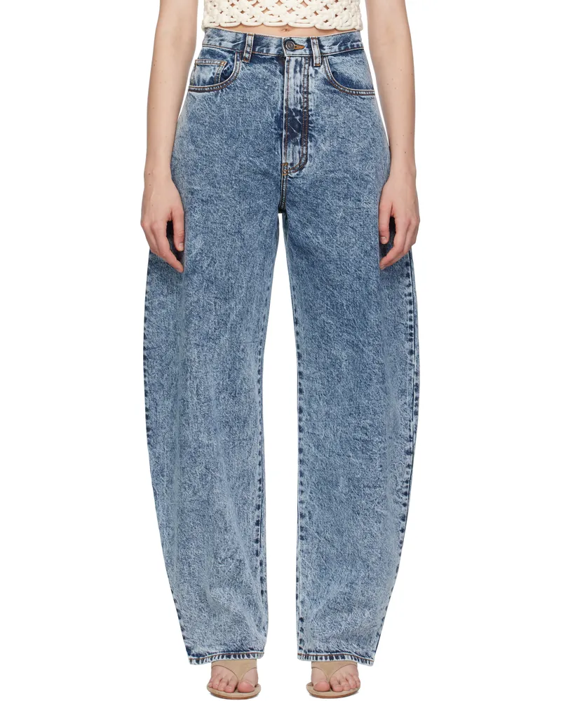 Alaïa Blue High Waisted Round Jeans 524