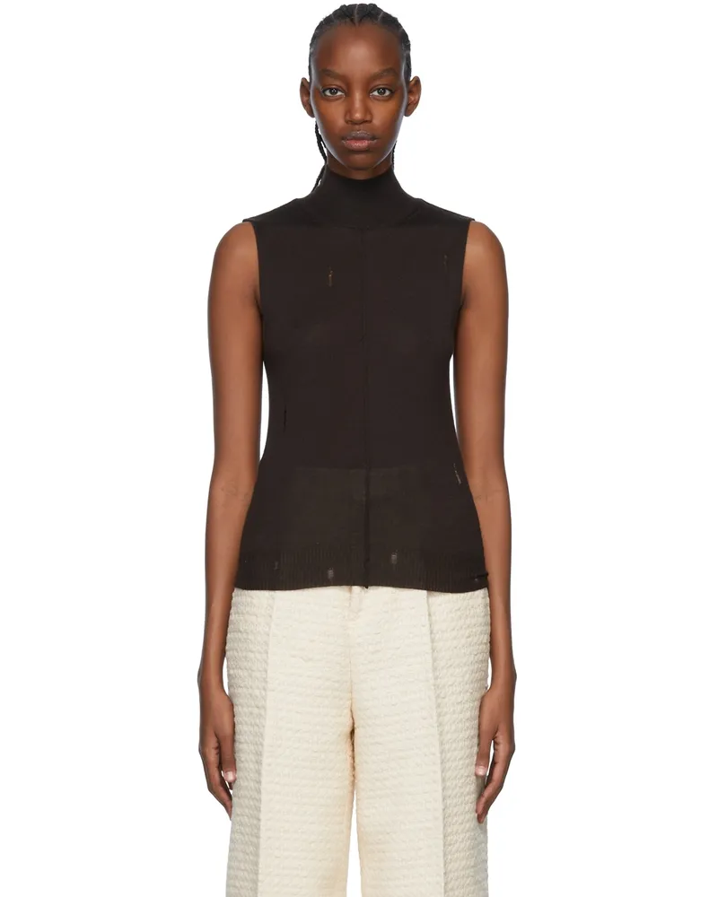 Amiri Brown Cashmere Tank Top 210