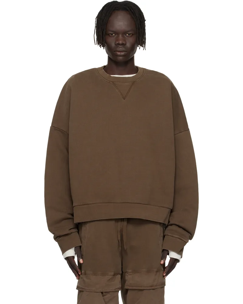 Entire Studios Brown Box Crew Sweatshirt Brunette