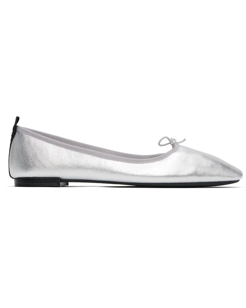 Repetto Silver Garance Square-Toe Ballerina Flats Argent