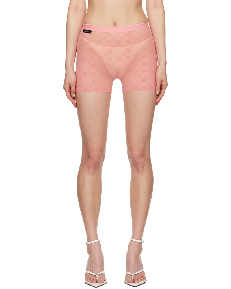 Marine Serre SSENSE Exclusive Pink Recycled Flock Mini Shorts Pk20