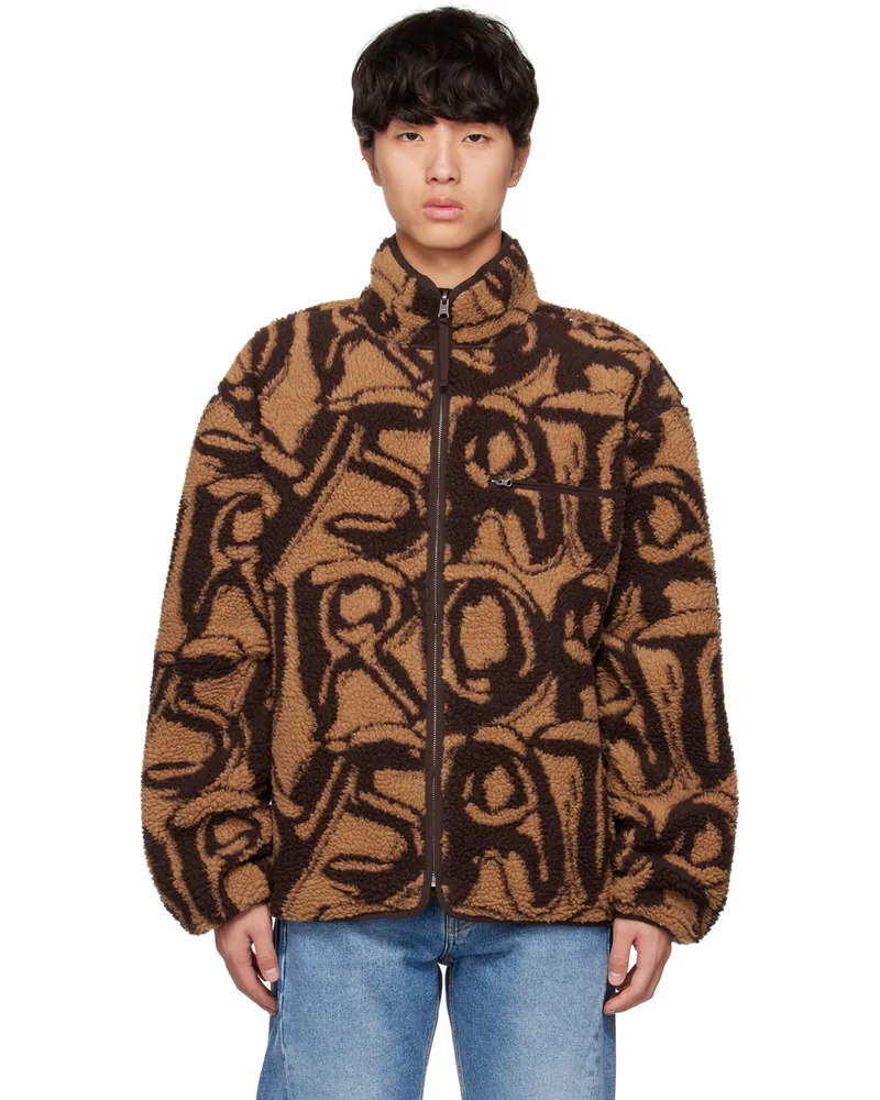 Saturdays NYC Brown Spencer Spellout Reversible Jacket Downtown