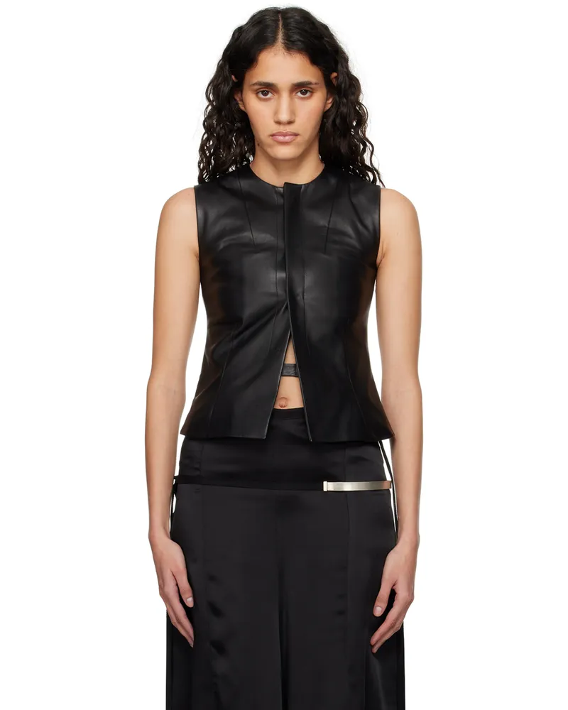 Ann Demeulemeester Black Yael Leather Vest 099