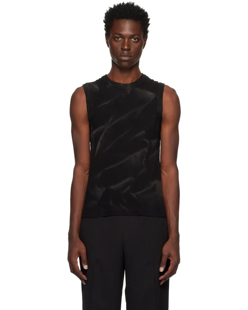 Dion Lee Black Crinkle Sunfade Tank Top Black