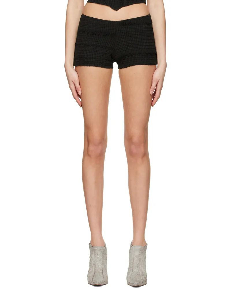 Luna Del Pinal Black Polyester Shorts Washed