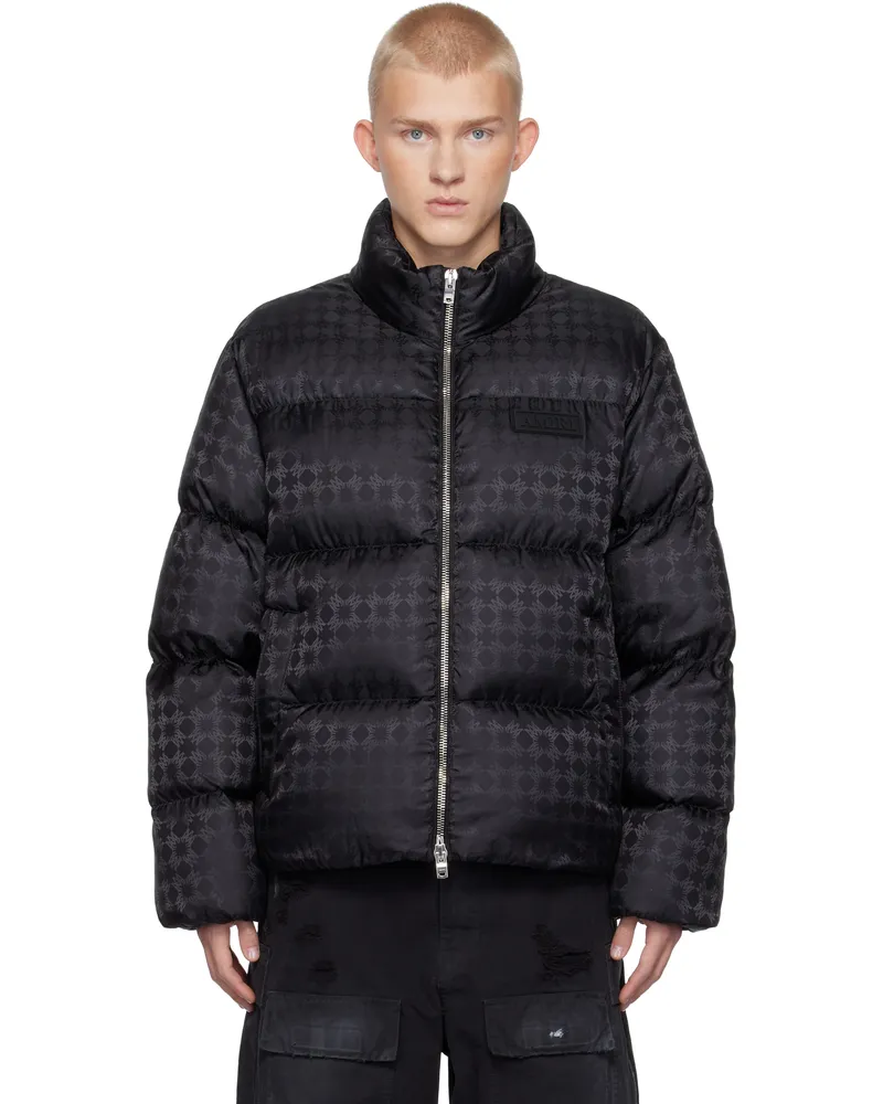 Amiri Black MA Quad Jacquard Down Jacket Black