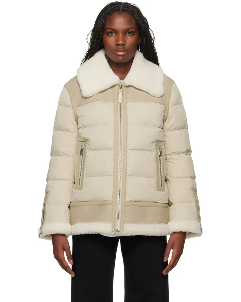 Mackage Beige Vanna Down Shearling Jacket C0295