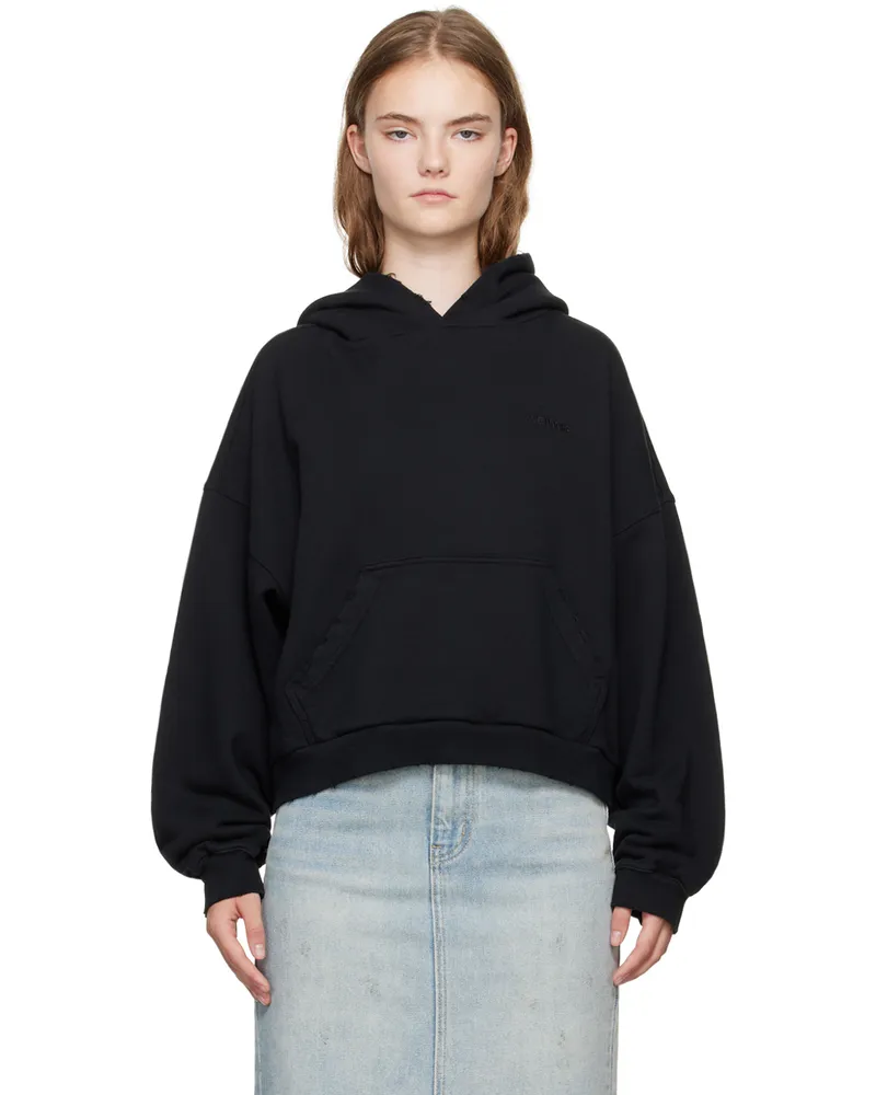 WE 11 DONE Black Layered Hoodie Black