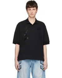 WE 11 DONE Black Cotton Polo Black