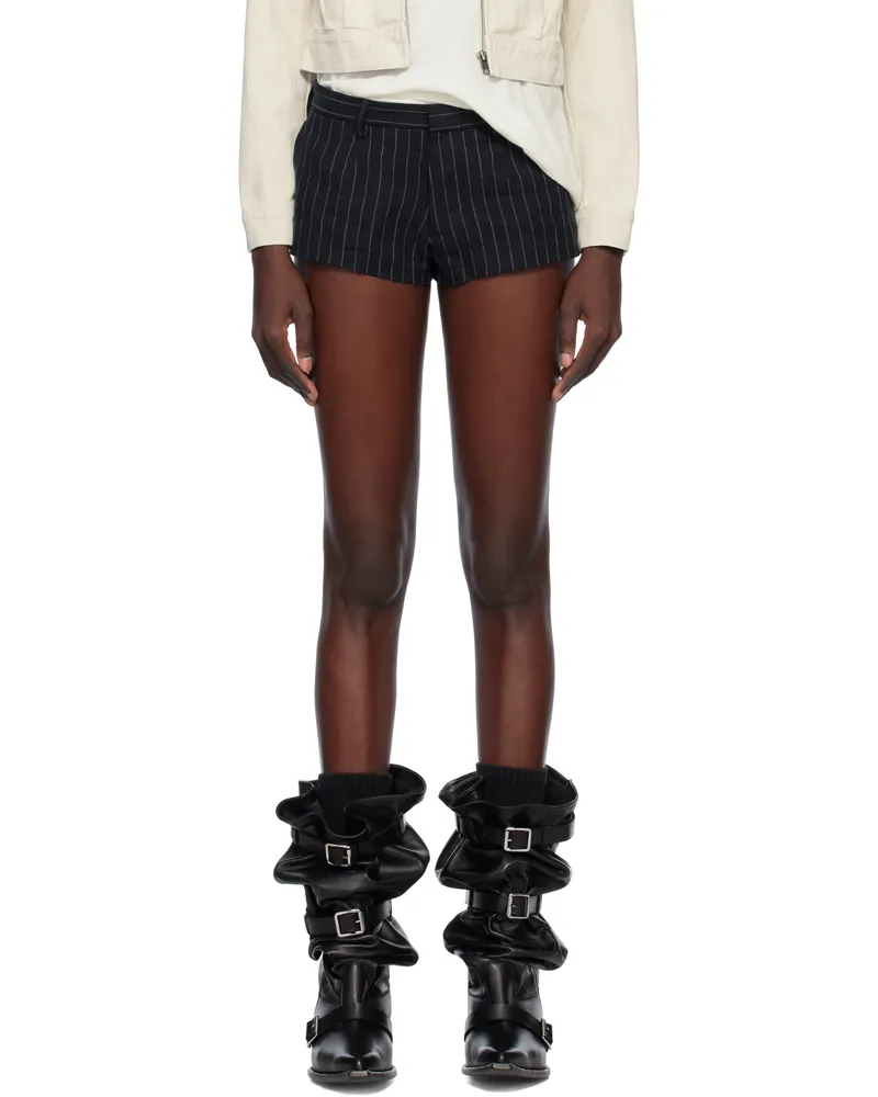 R13 Navy Tailored Micro Shorts Dark