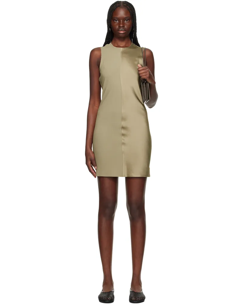 AMI Paris Taupe Straight Minidress Ash