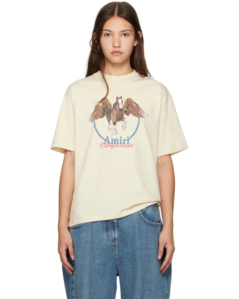 Amiri Off-White Pegasus Oversized T-shirt Alabaster
